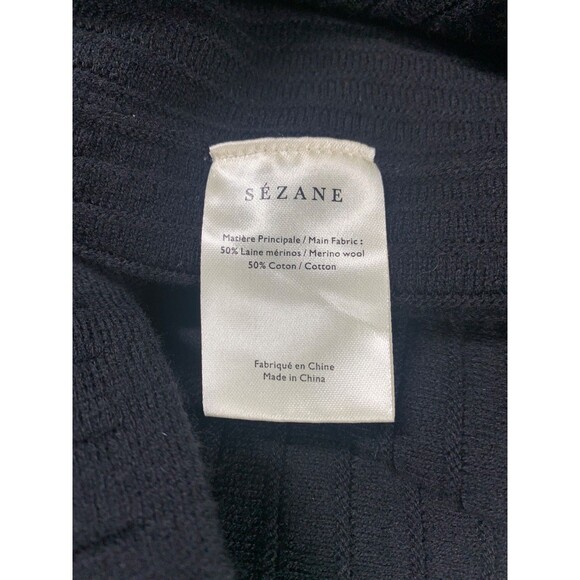 La Maille Sezane Sweater Dress Womens S Black Rib Knit Wool Blend Fit & Flare - Picture 9 of 10